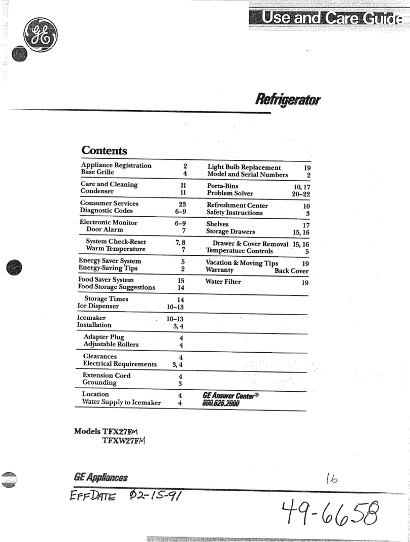 GE TFX27FM Use and care guide