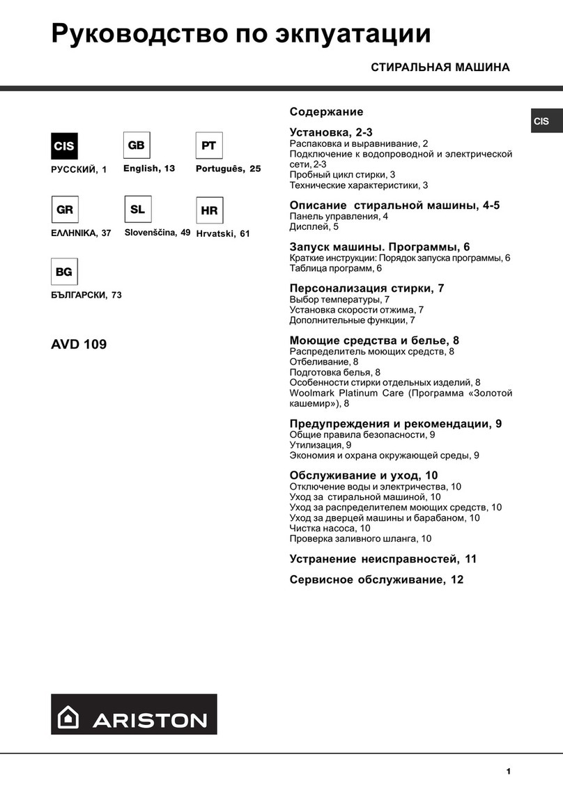 Ariston AVD 109 User manual