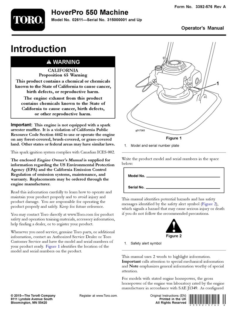 Toro 02611 HoverPro 550 Operator's manual