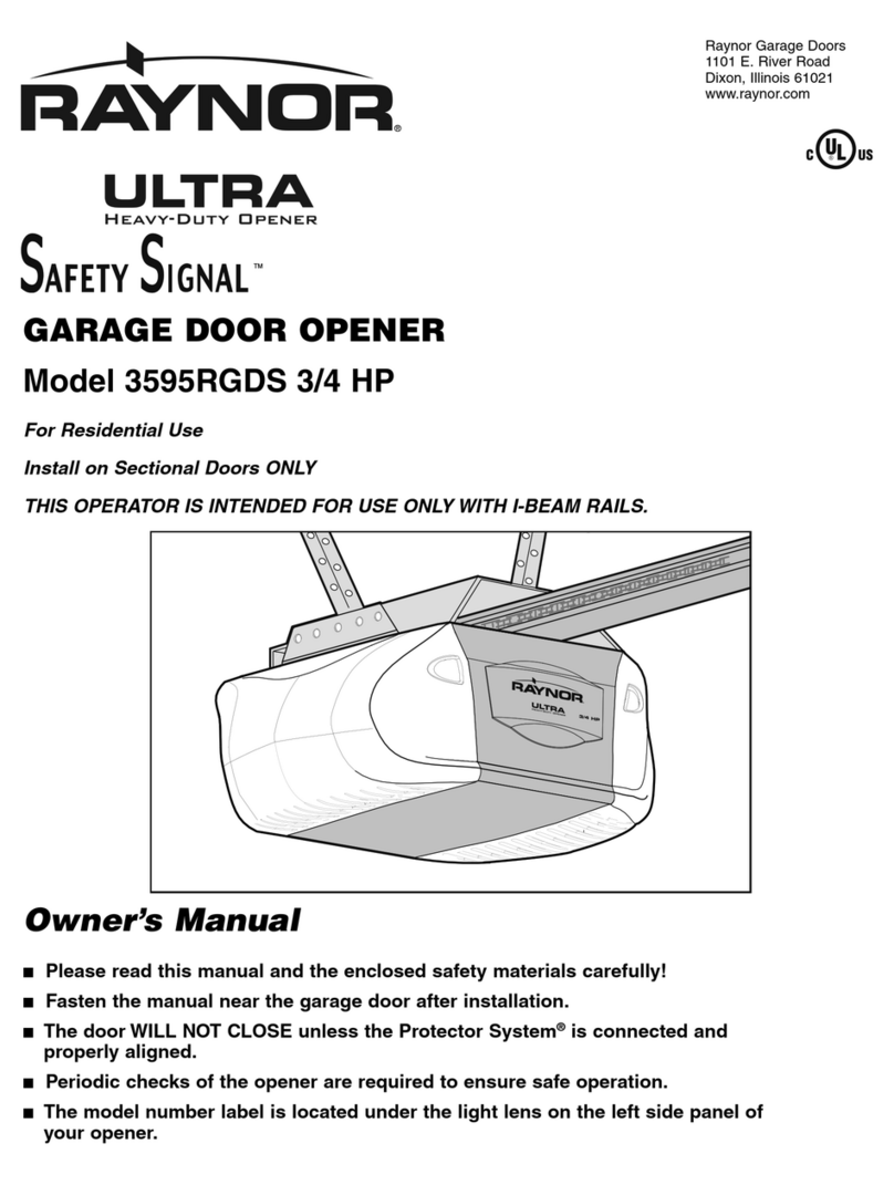 Raynor ULTRA 3595RGDS 3/4 HP owner's manual