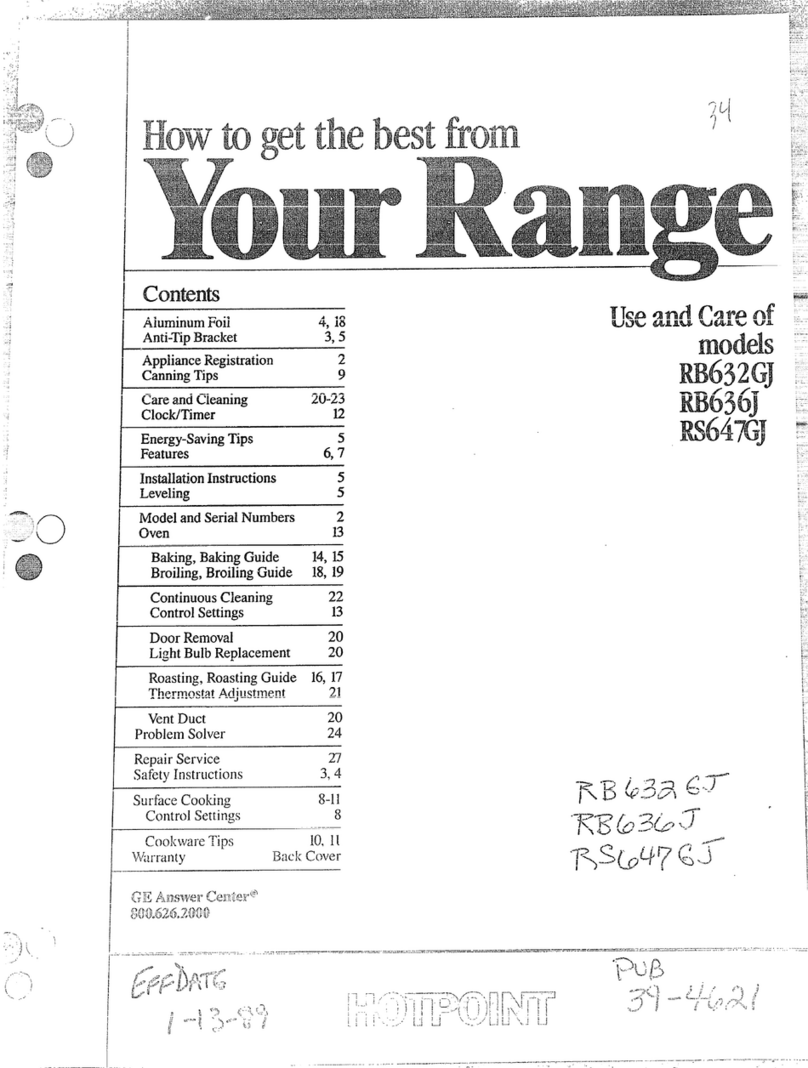 Hotpoint RB632GJ Installation instructions