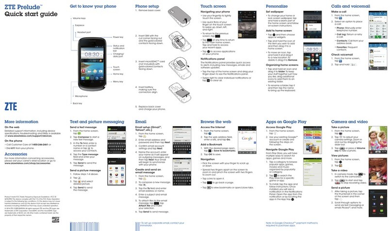 Zte Prelude quick start guide