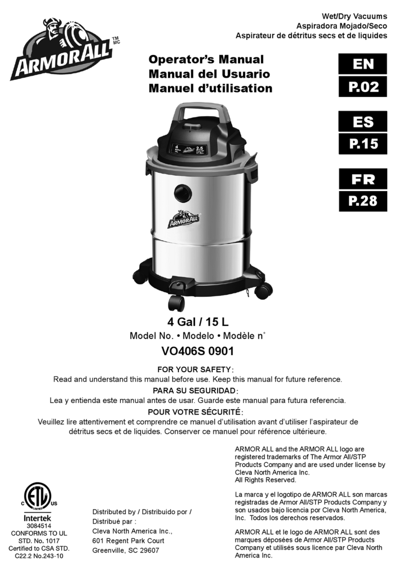 ArmorAll VO406S 0901 Operator's manual