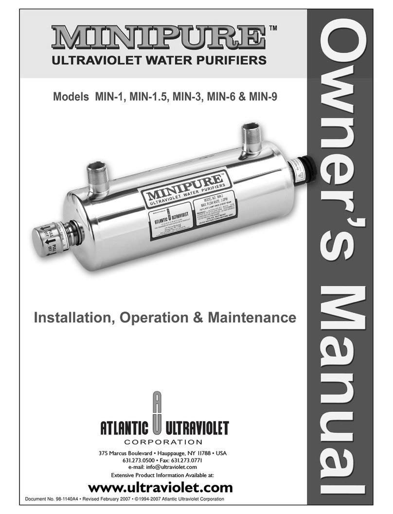 Atlantic Ultraviolet MIN-1 owner's manual Atlantic Ultraviolet MIN-1 owner's manual