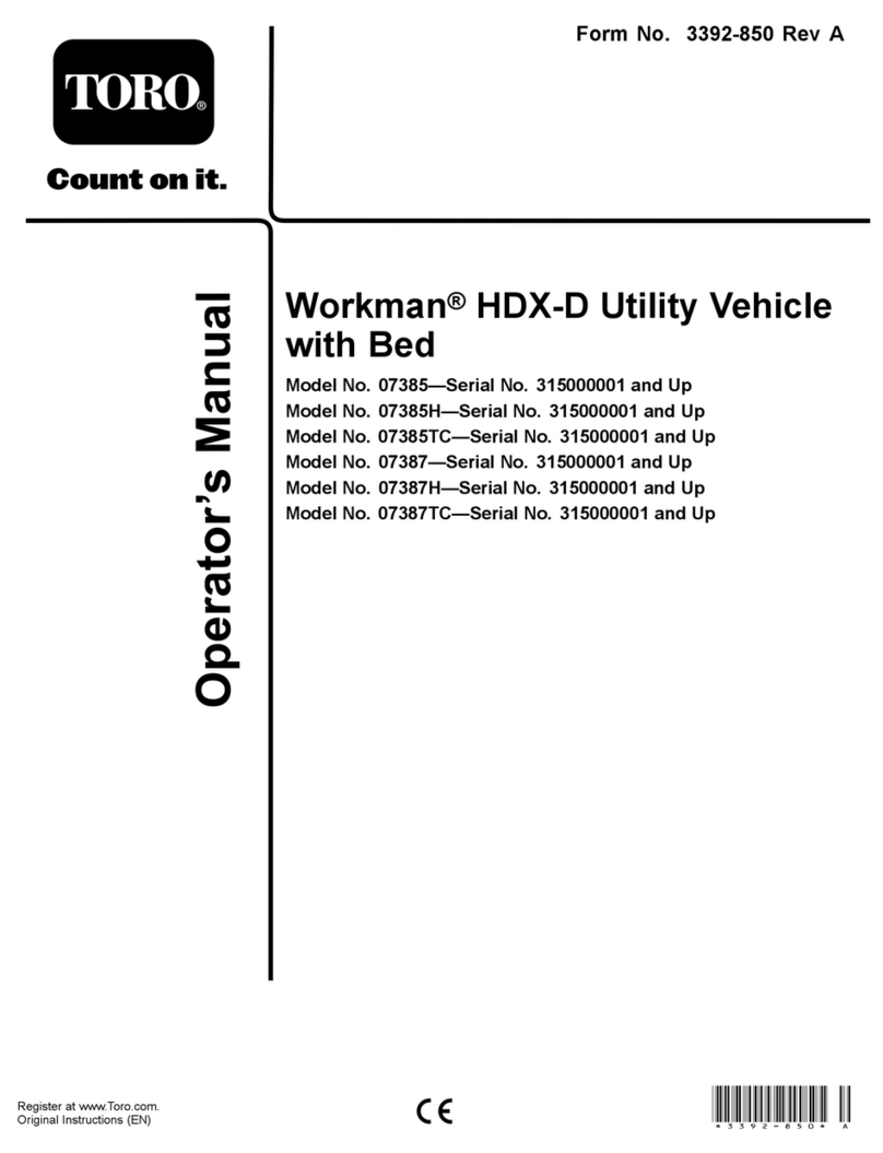 Toro 07385H Workman HDX-D Operator's manual Toro 07385H Workman HDX-D Operator's manual
