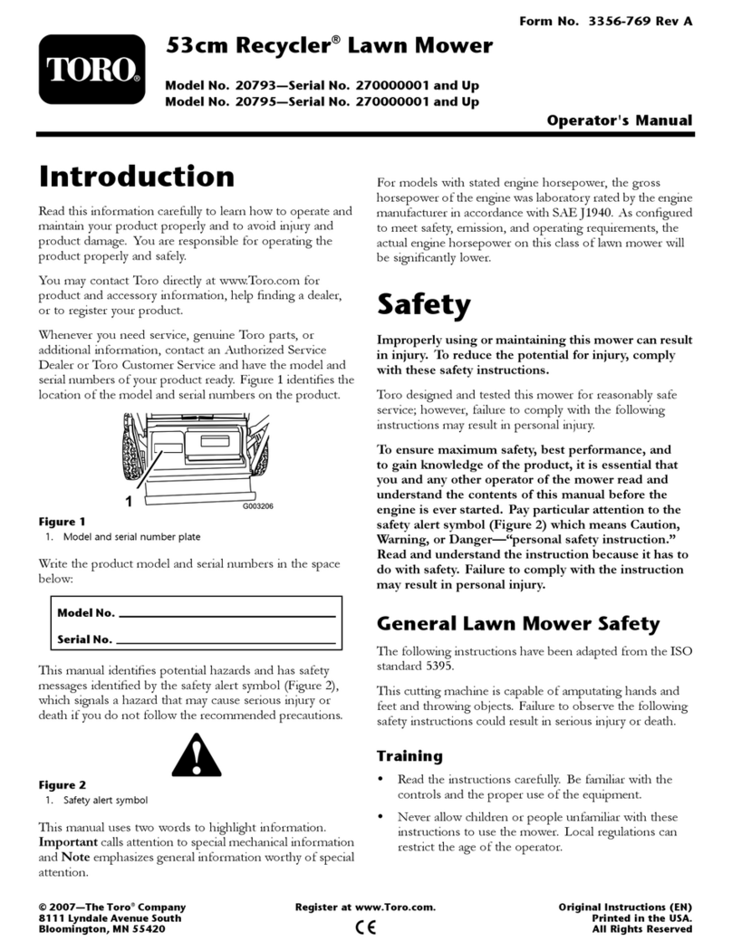Toro Recycler 20793 Operator's manual Toro Recycler 20793 Operator's manual