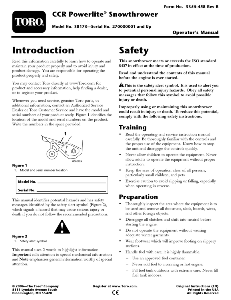 Toro CCR Powerlite 38173 Operator's manual