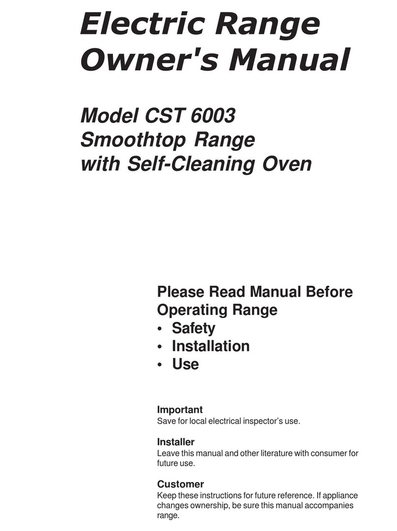 Caloric CST 6003 owner's manual