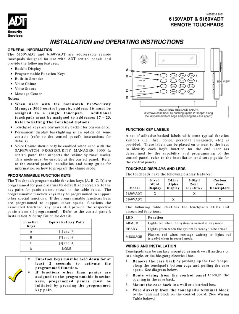 ADT 6150VADT Installation and operating instructions