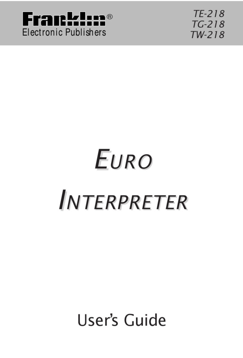 Franklin euro interpreter TE-218 User manual