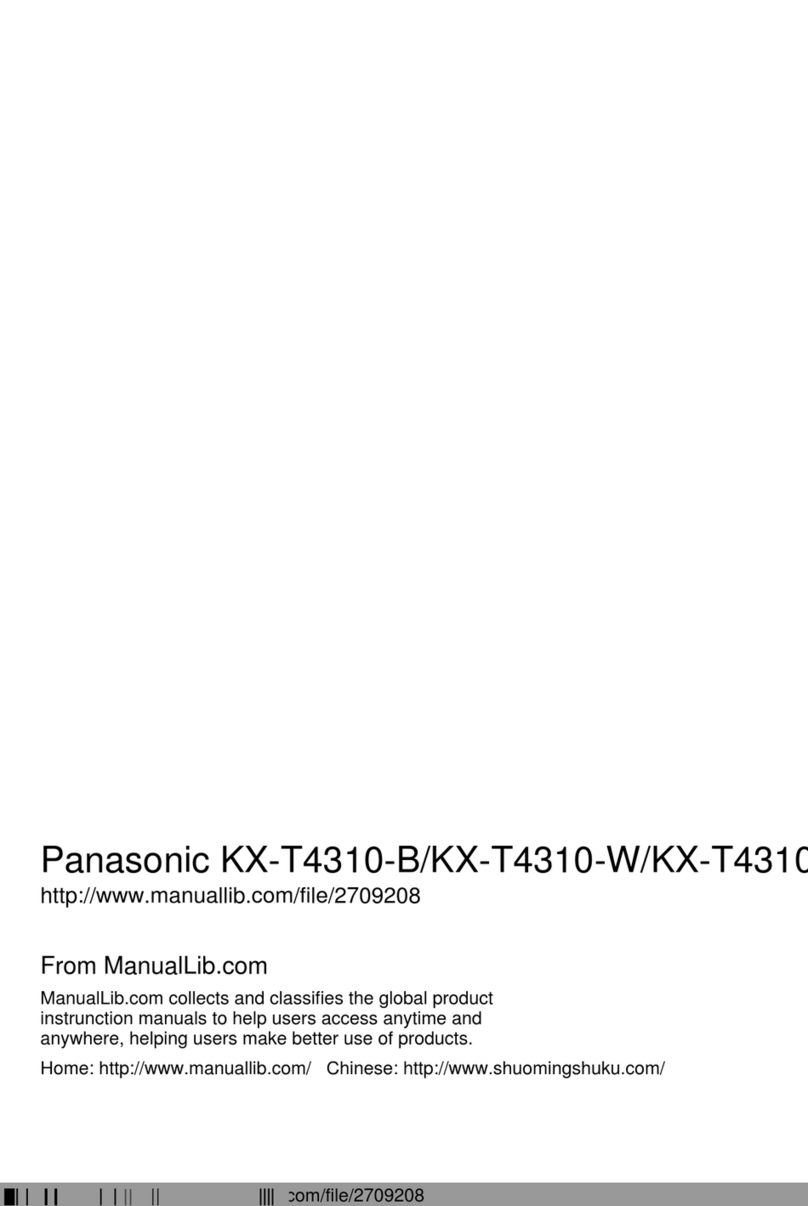 Panasonic KXT4310B - CORDLESS/ANS MAC/HYB User manual
