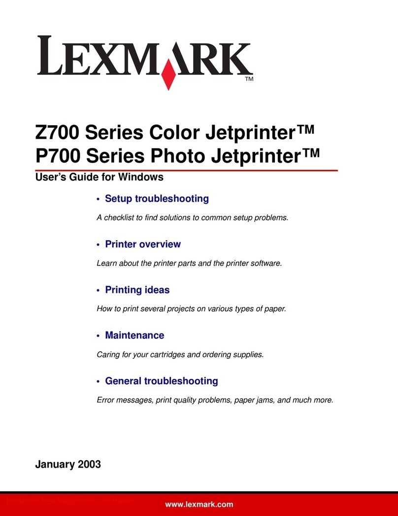 Lexmark Color Jetprinter Z700 Series User manual