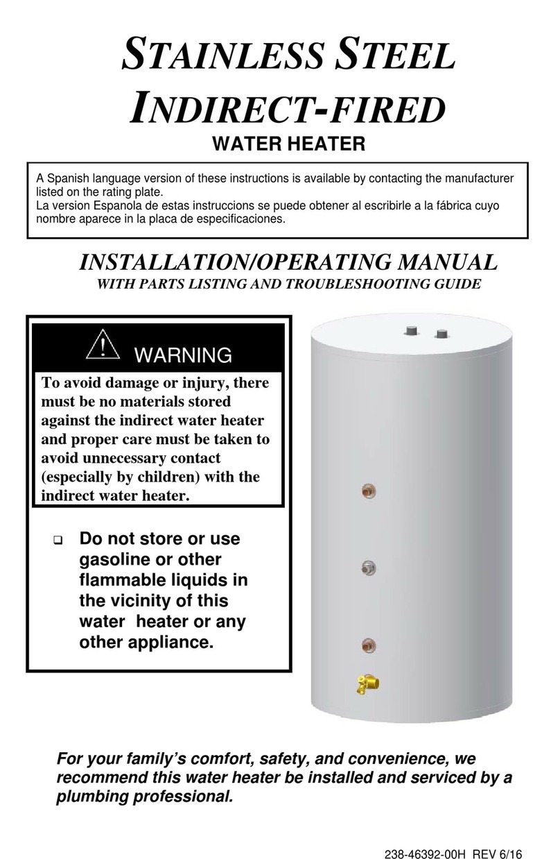 Bradford White 46392H Installation & operating manual