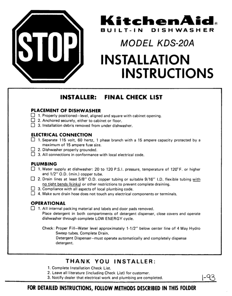 KitchenAid Superba KDS20A User manual