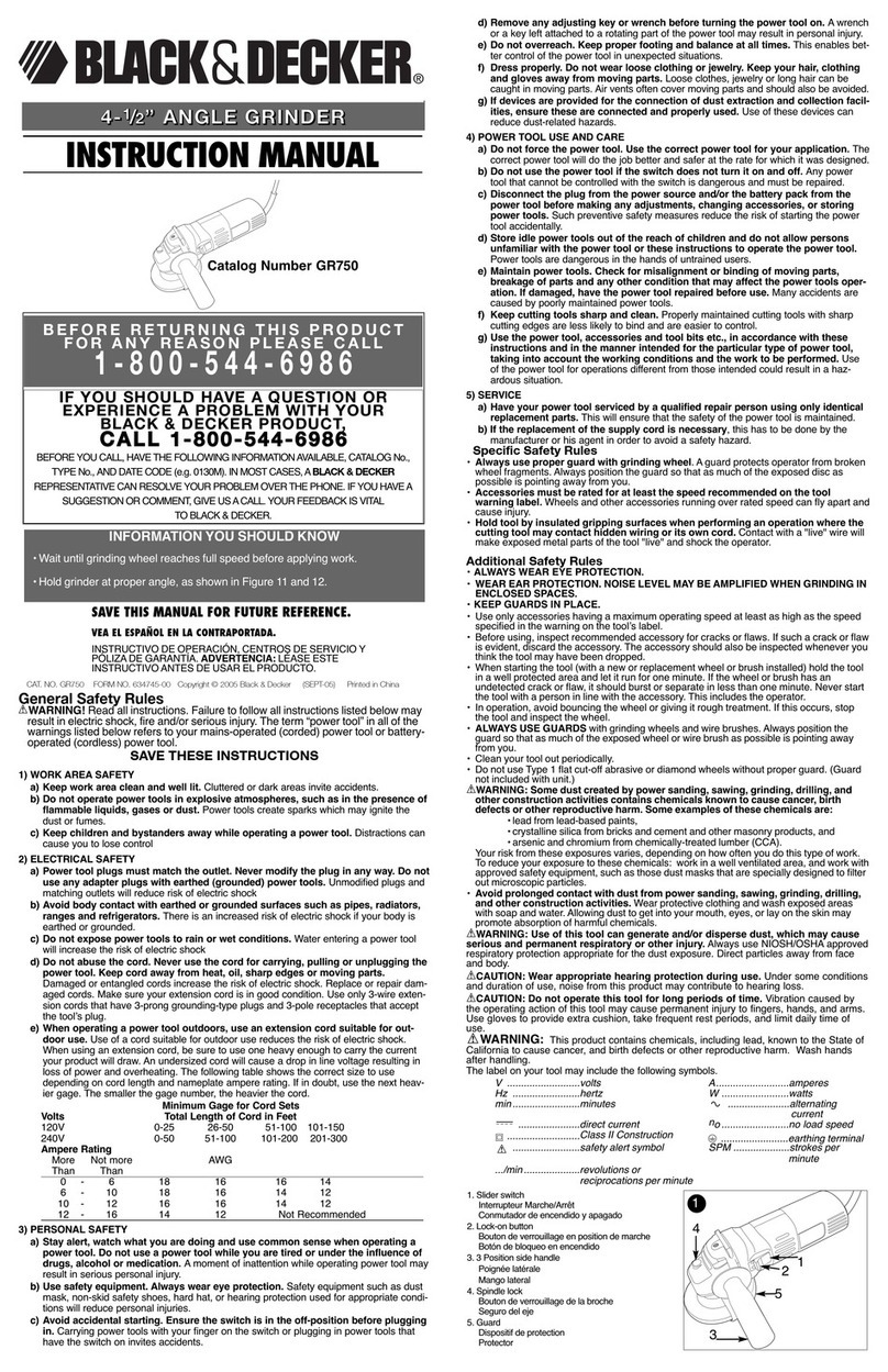Black & Decker GR750 instruction manual
