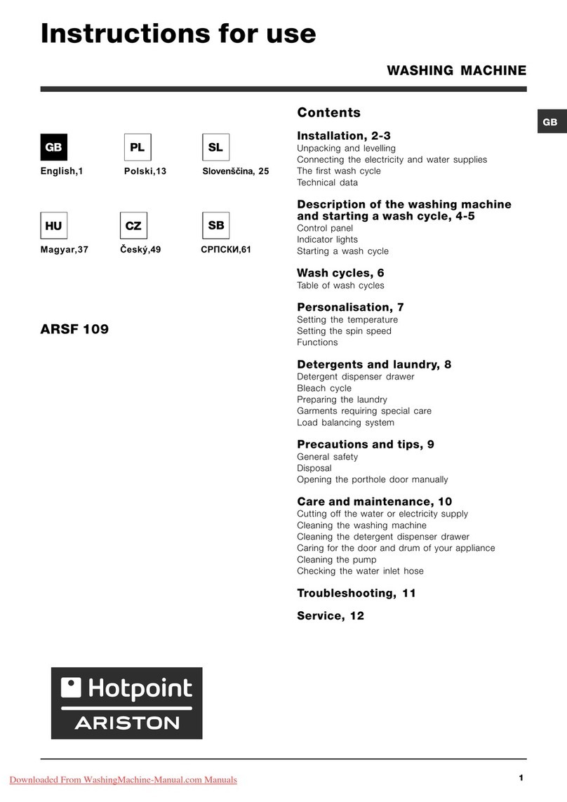 Hotpoint Ariston ARSF 109 User manual