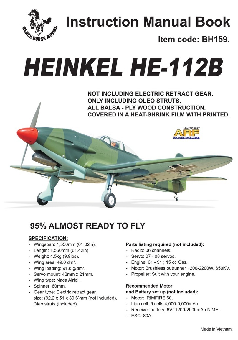 Black Horse Model HEINKEL HE-112B Instruction manual book