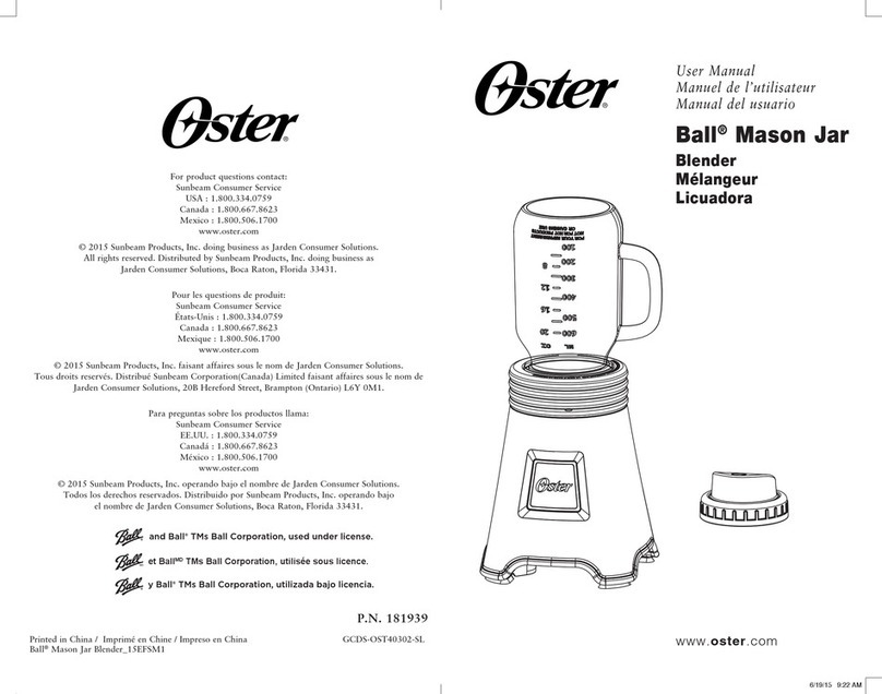Oster Ball Mason Jar user manual