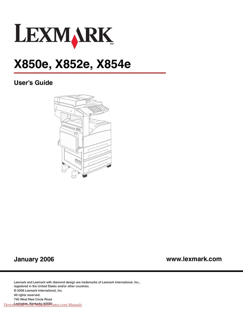Lexmark X850e User manual