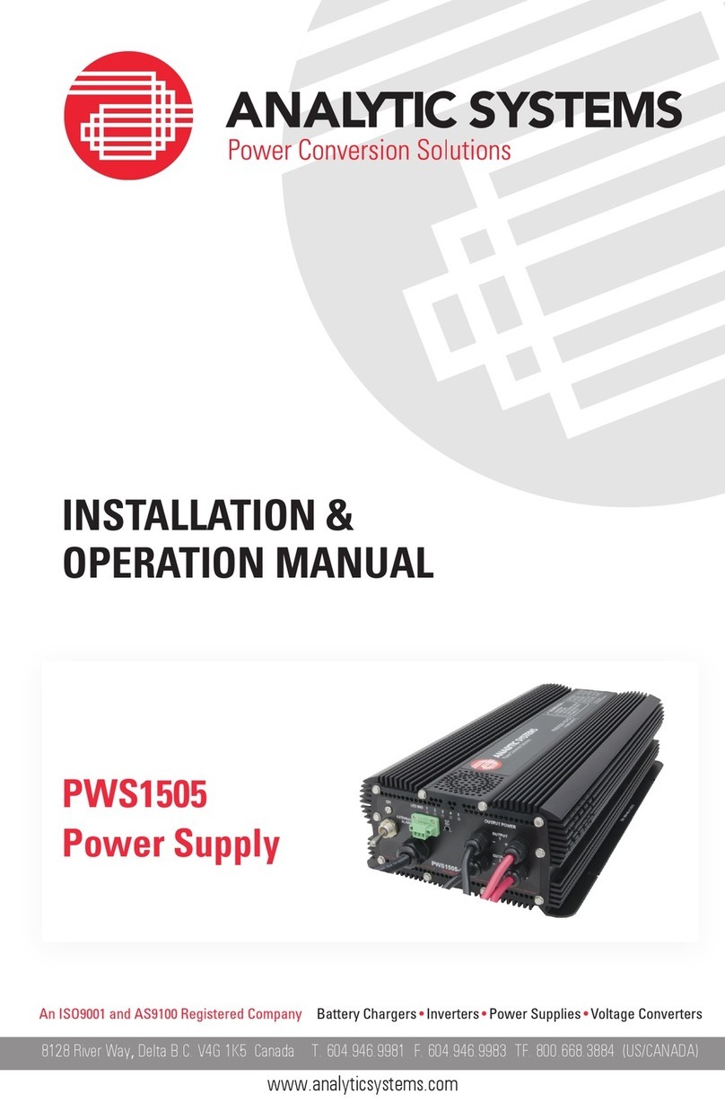 Analytic Systems PWS1505 Installation & operation manual