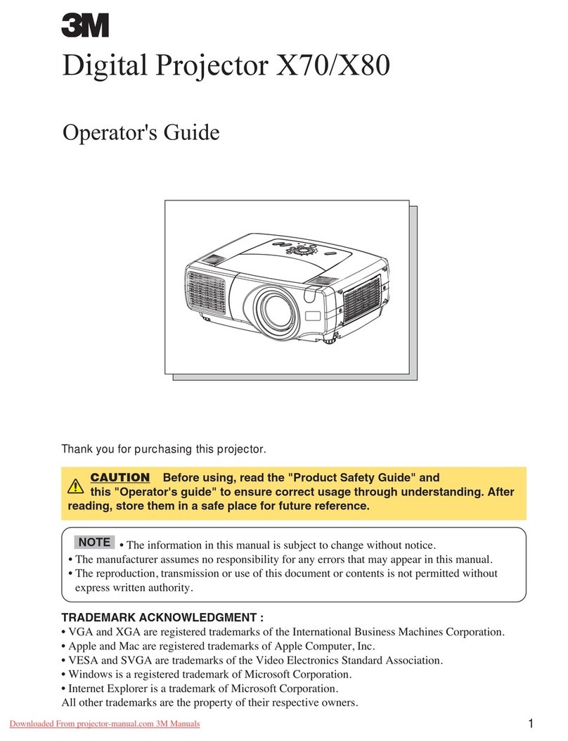 3M Multimedia Projector X70 Manual