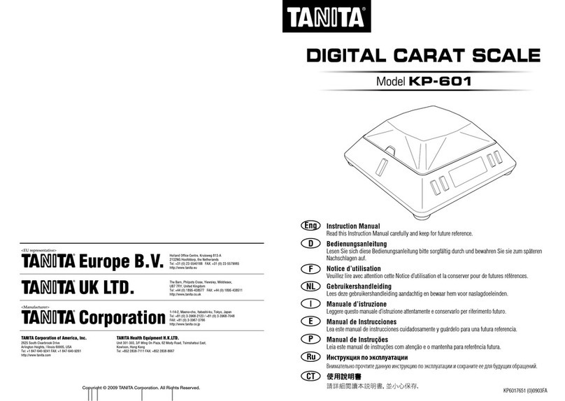 Tanita KP-601 User manual