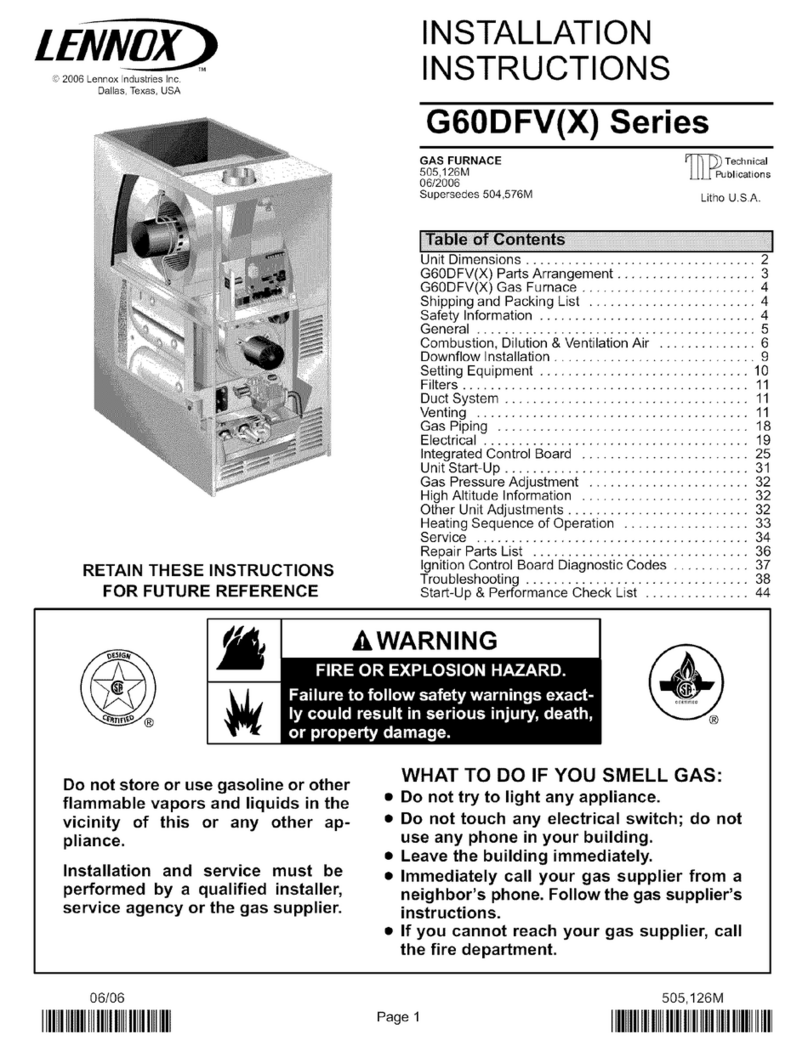 Lennox G60DFVX Series installation instructions