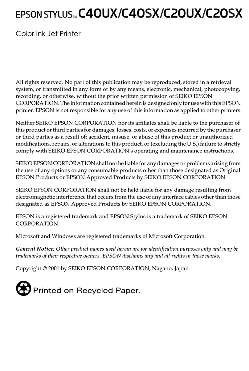 Epson Stylus C40UX User manual
