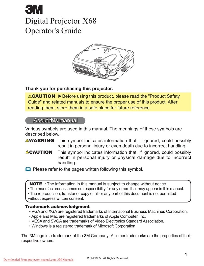 3M Multimedia Projector X68 Manual