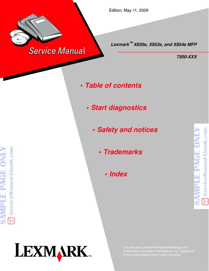 Lexmark X850e User manual