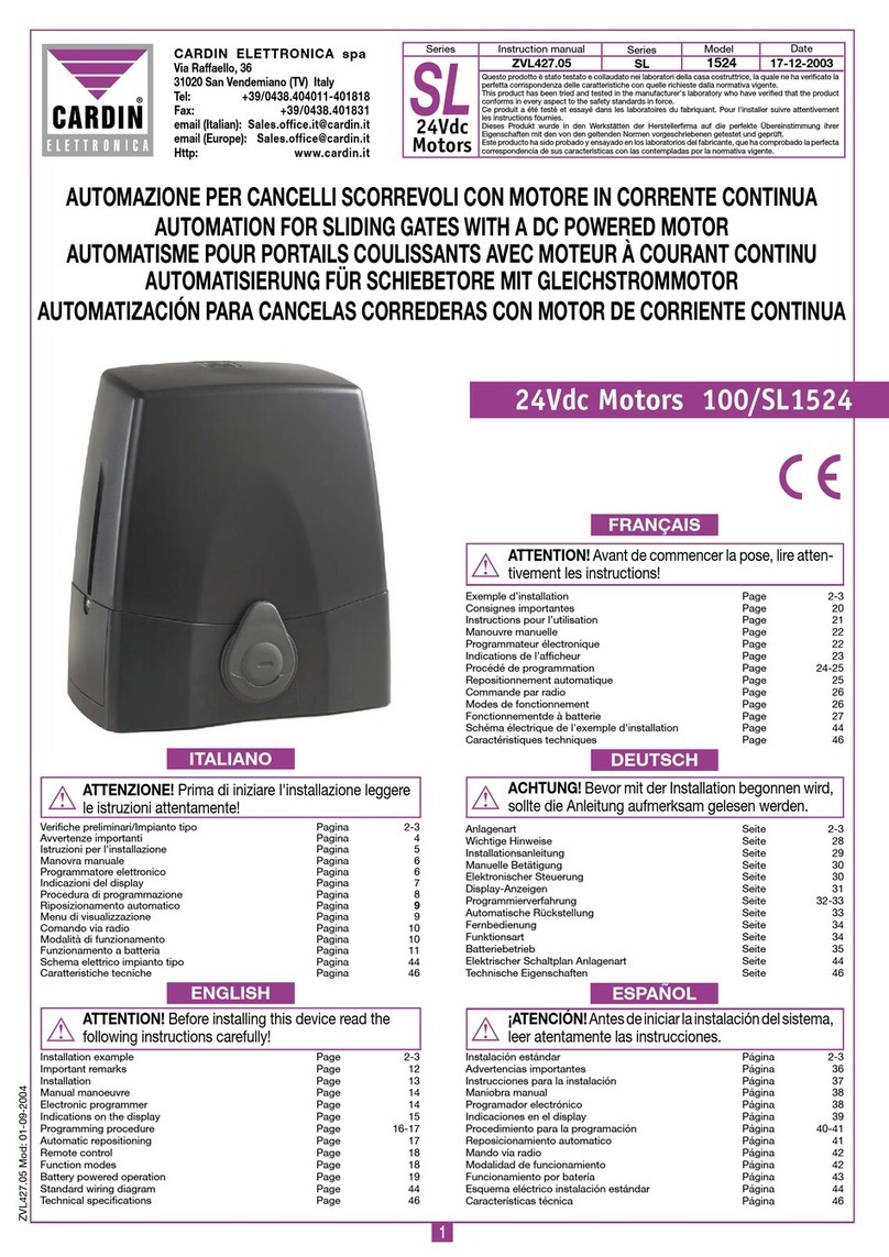 Cardin 1524 instruction manual