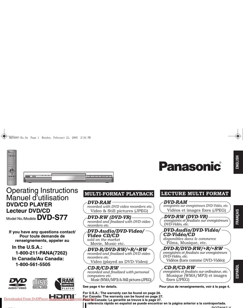 Panasonic DVD-S77 User manual
