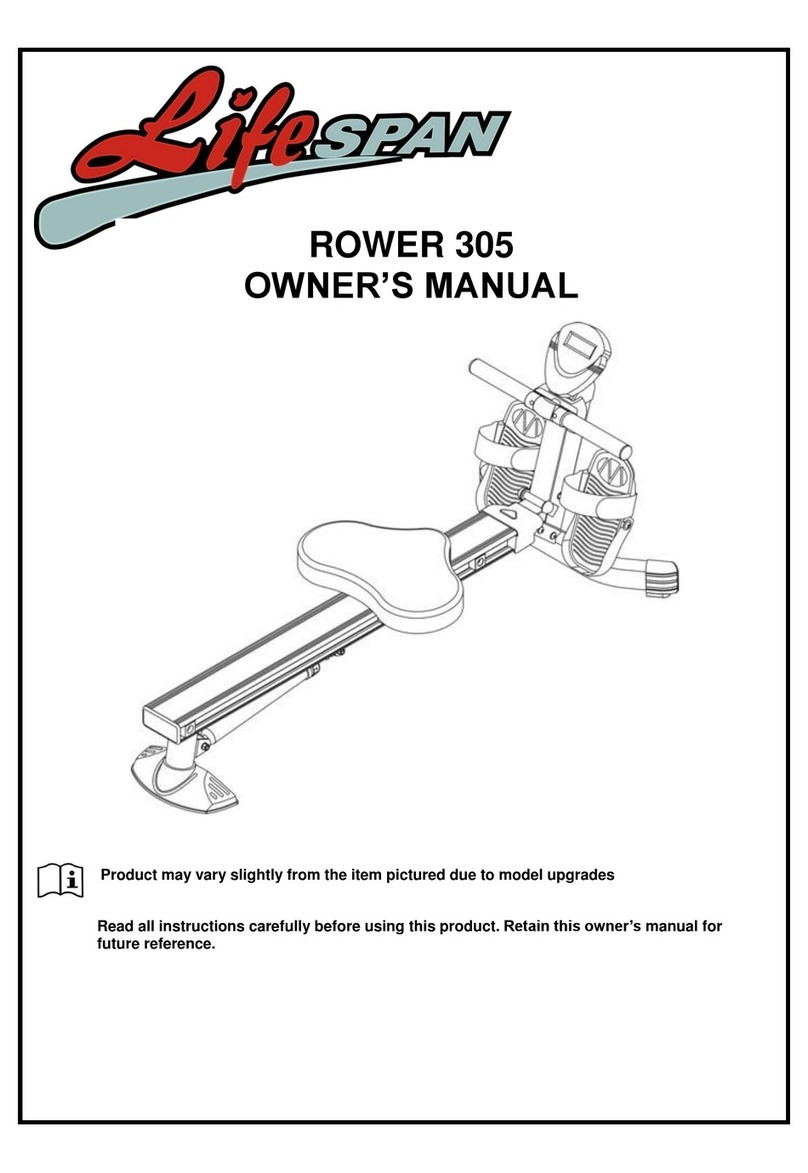 Life Span rower 305 owner's manual