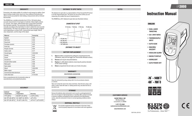 Klein Tools IR3000 User manual