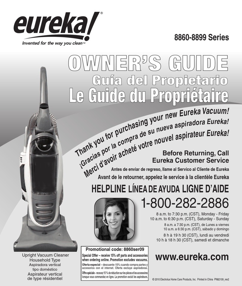 Eureka 8860-8899 series owner's guide