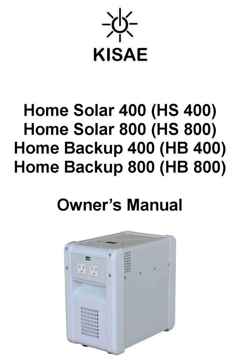 Kisae home solar 400 owner's manual