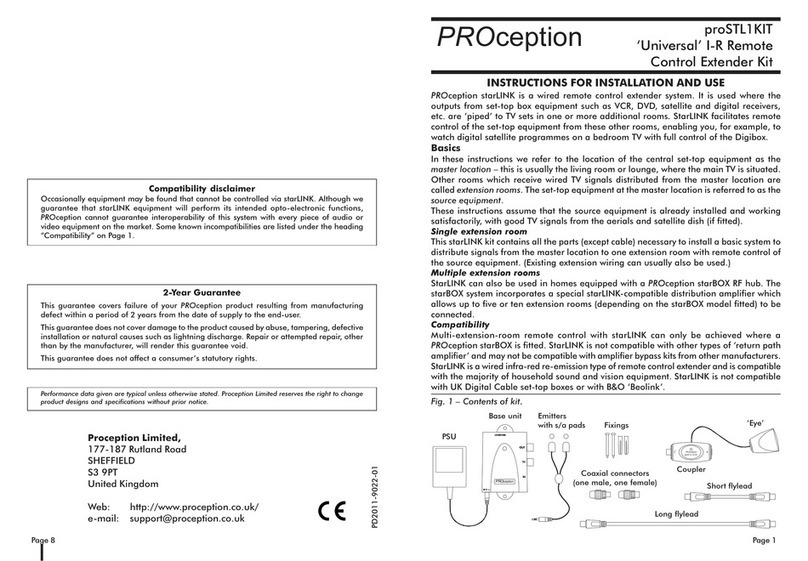PROception proSTL1 KIT Instructions for installation and use