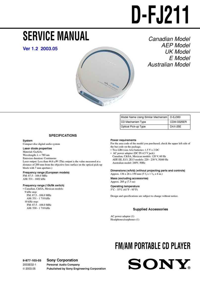 Sony Walkman D-FJ211 User manual