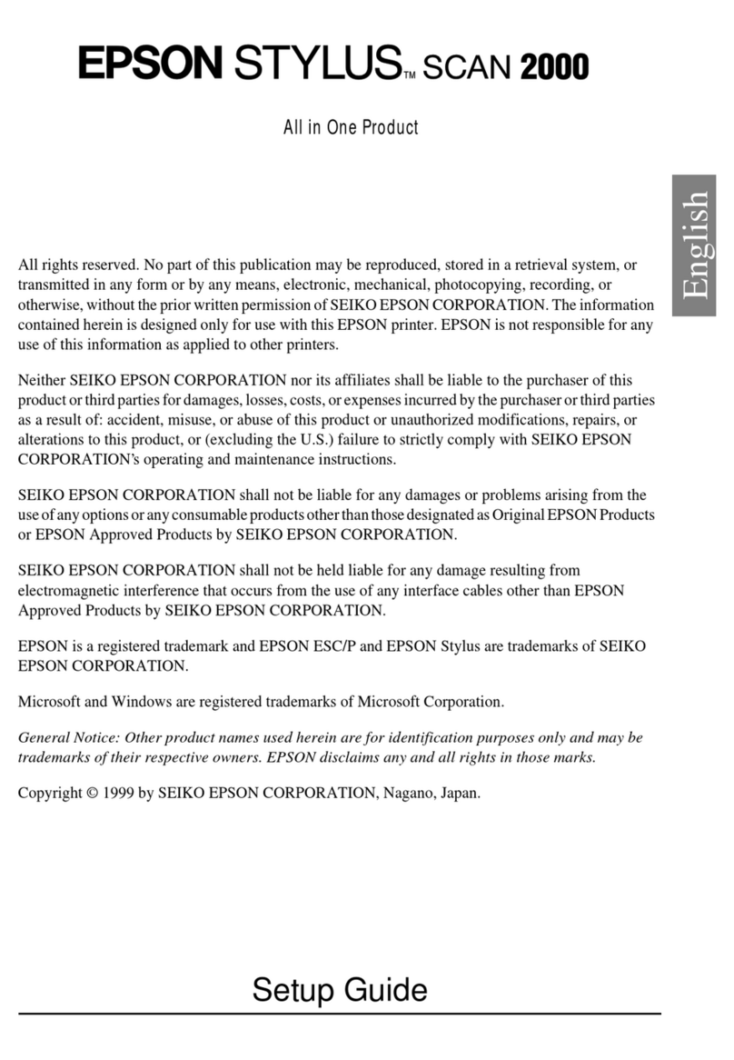 Epson Stylus Scan 2000 User manual