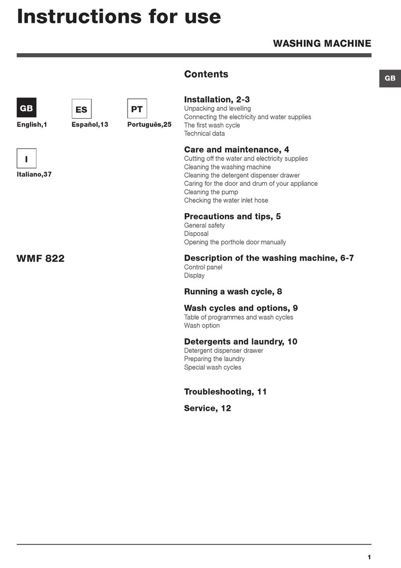 Indesit WMF 822 User manual