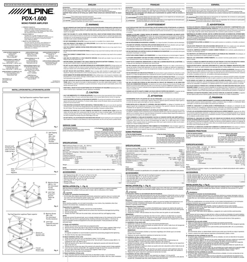 Alpine PDX-1.600 User manual