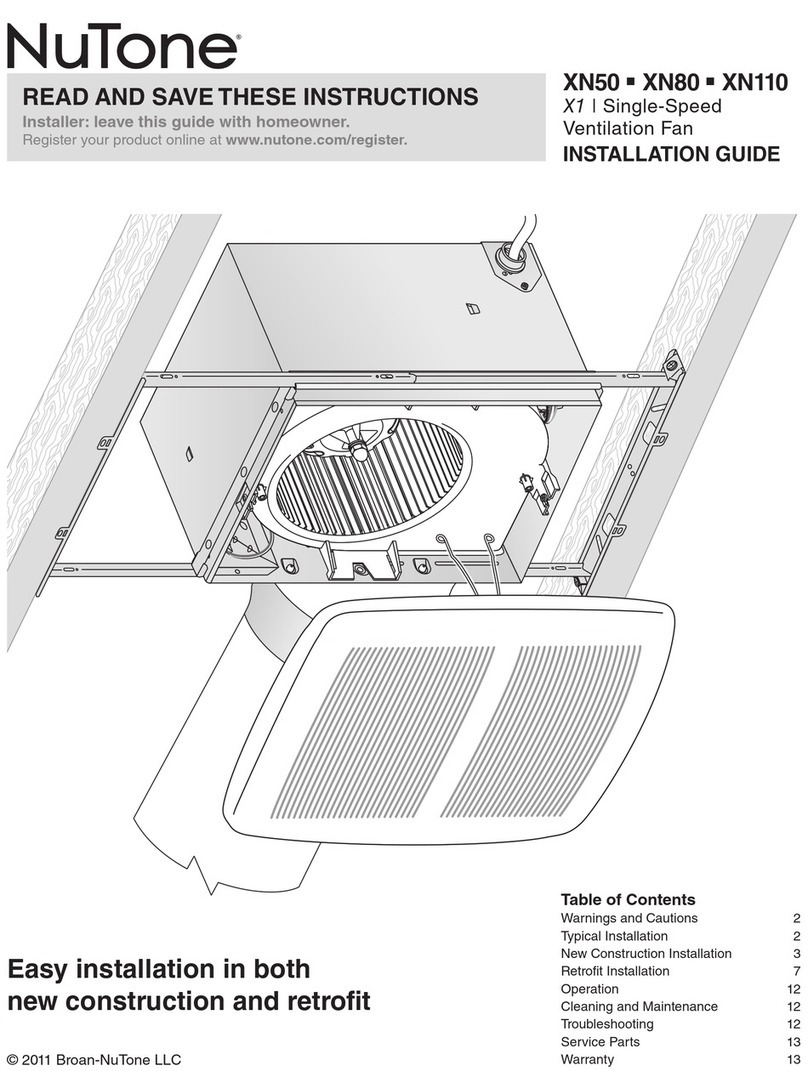 NuTone XN50 User manual