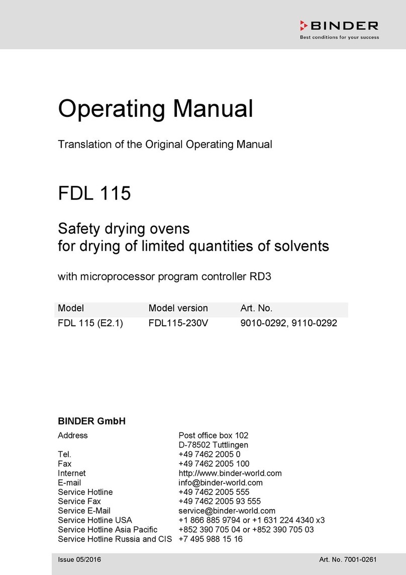 Binder FDL 115 User manual Binder FDL 115 User manual