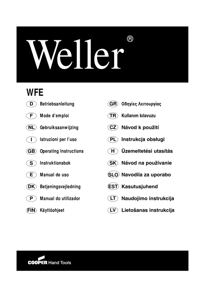 Weller WFE Series operating instructions