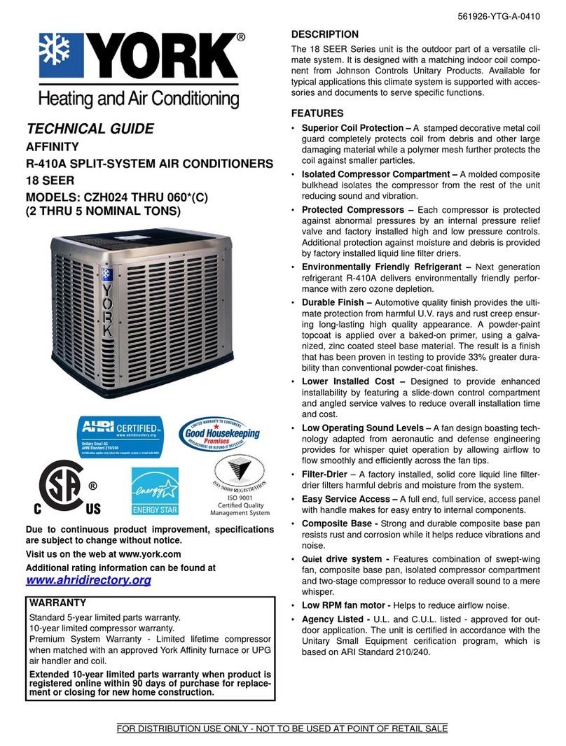 York AFFINITY CZH024 THRU 060 Technical guidebook