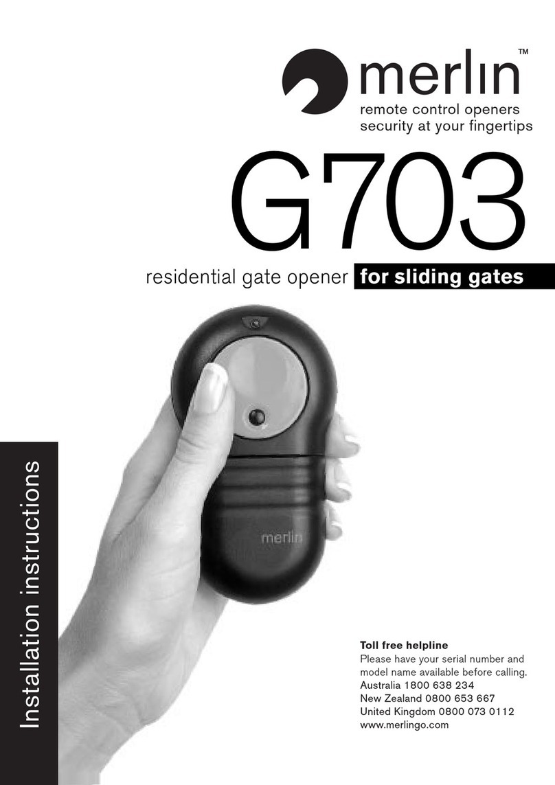 Merlin G703 installation instructions Merlin G703 installation instructions