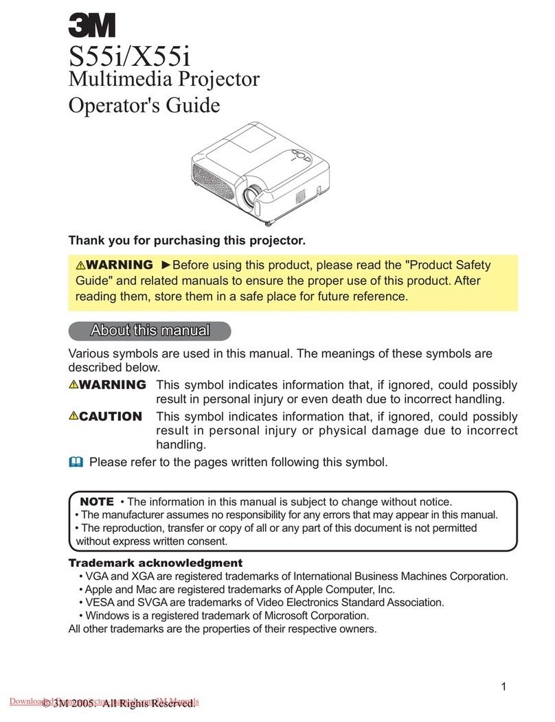 3M Multimedia Projector S55i Operator's guide