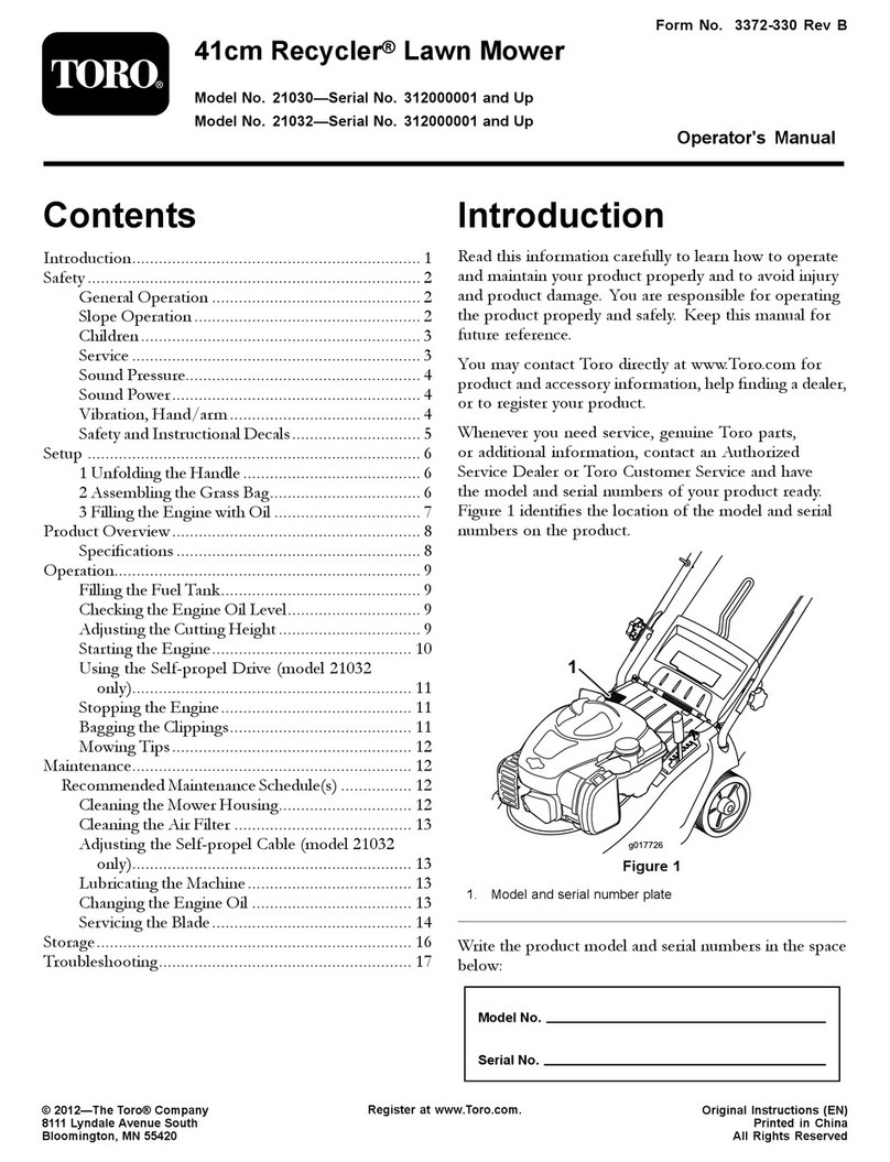 Toro Recycler 21030 User manual