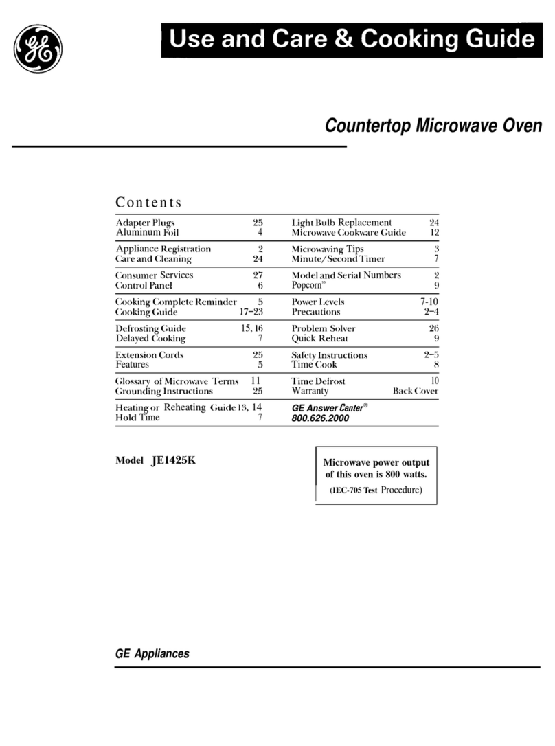 GE JE1425K Use and care manual