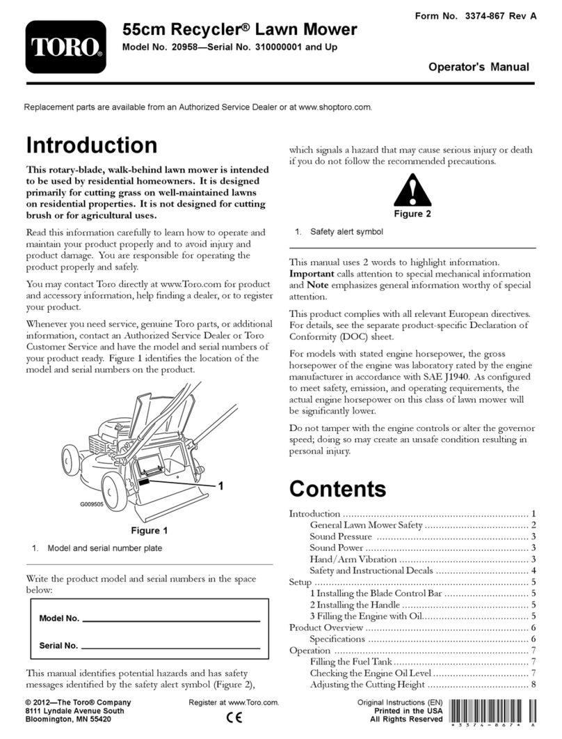 Toro Recycler 20958 User manual
